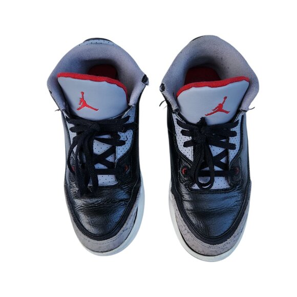 Nike Jordan 3 Retro Black Cement Red Grey DM0966-010 2.5Y Sneaker Shoes - Picture 3 of 10